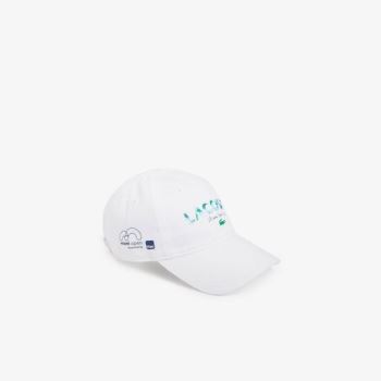 Lacoste SPORT Miami Open Print Cotton Cap - Čepice Pánské Bílé / Tmavě Blankyt Blankyt | CZ-YDVhYI